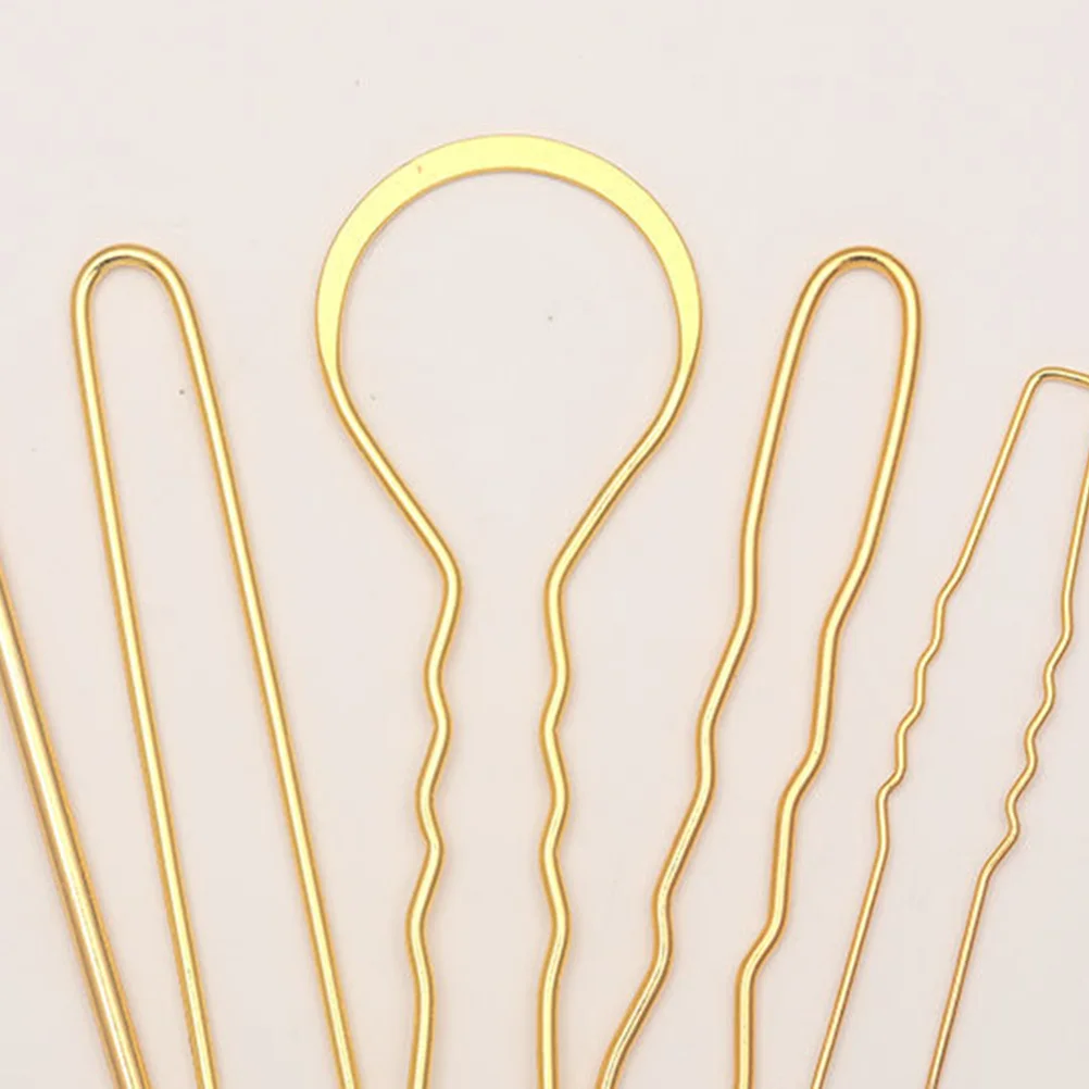 

100Pcs Iron Hairpins Accessories Plating U-Shaped Hair Clips Small Wavy Style Golden DIY Hair Stick Material Women Headdress