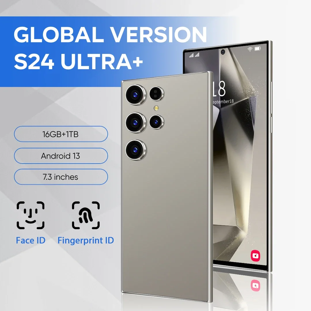 

New S24 Ultra+ Smartphone 5G Signal 16GB+1TB Android 13 8000mAh phone Face Recognition Fingerprint unlocking Fast shipping