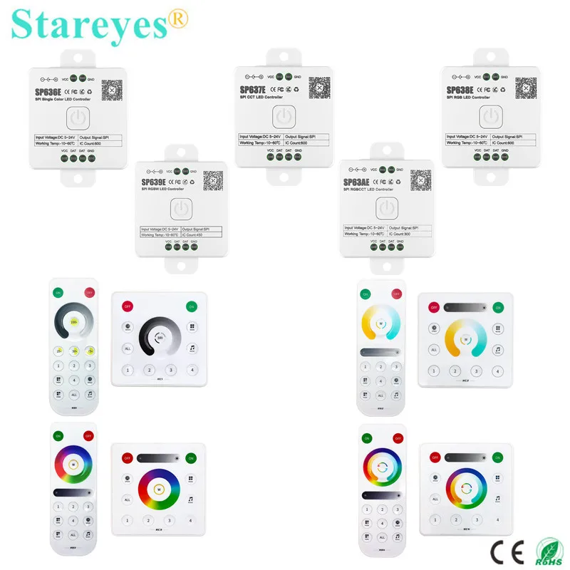 

Контроллер светодиодных лент SPI Pixels SP636E SP637E SP638E SP639E SP63AE RB1 RB2 RB3 RC1 RC3 WS2811 WS2812B Диммер управления цифровой IC