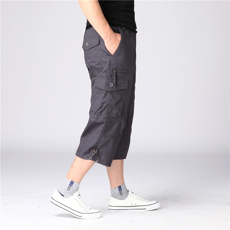 Pure Cotton Summer Men's 7/8 Pants Casual Loose Straight Leg Workwear orts Faionable Youthful Sle Comfortable Fit