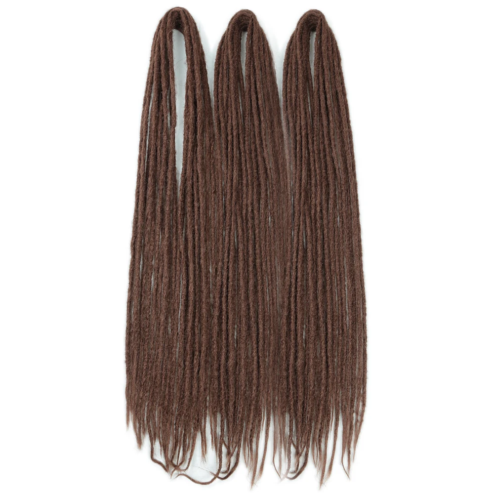 ALIBABY 24 Inch Synthetic Hair Dreadlock Extensions 10 Strands Hippie Dreads Ombre Color Reggae Style Crochet Braids for Women