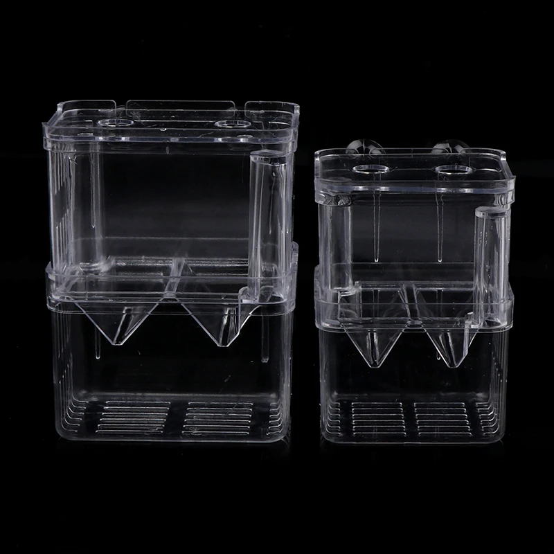 Double-Deck Clear Fish Breeding Isolation Box Aquarium Fish Tank Hatching House