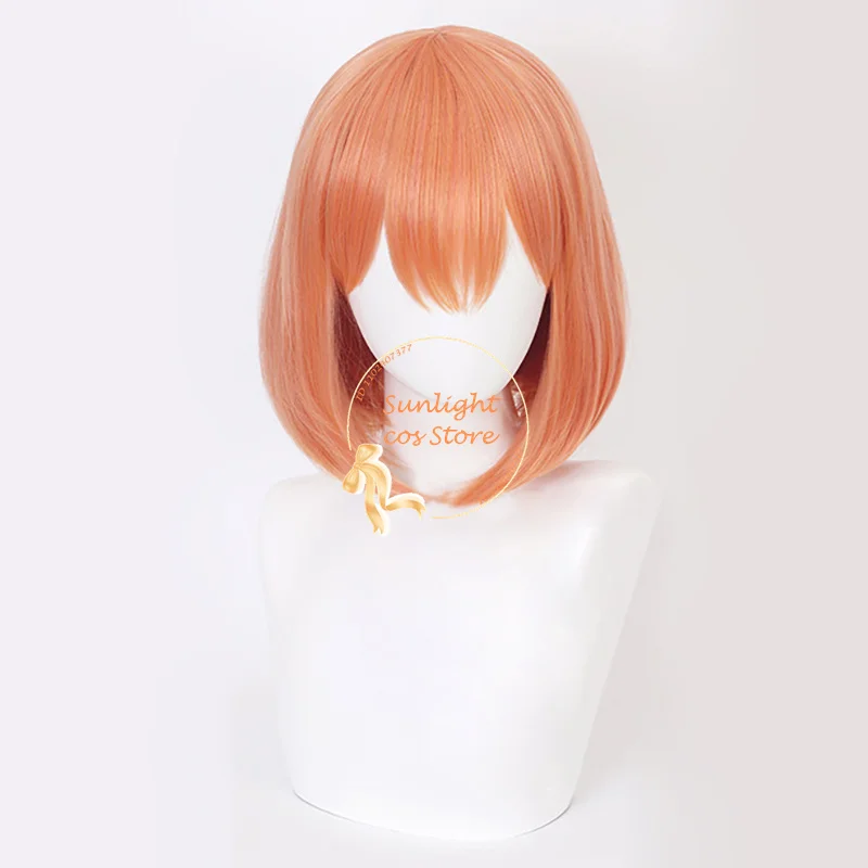 Anime COS Cosplay Nakano Yotsuba Cosplay Wig 33cm Orange Bobo Women Wigs Resistant Synthetic Hair