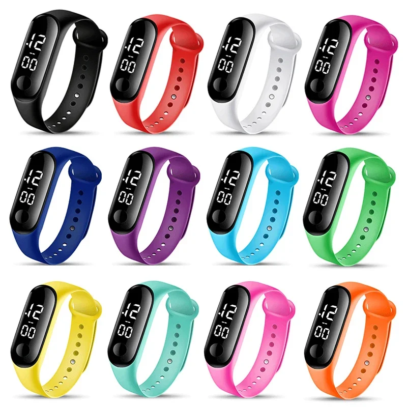 Luxury LED Smart Watch For Kids Fashion Outdoor Waterproof Sports Kids' Watches Boy Girls Digital Watches Silicone montre enfant