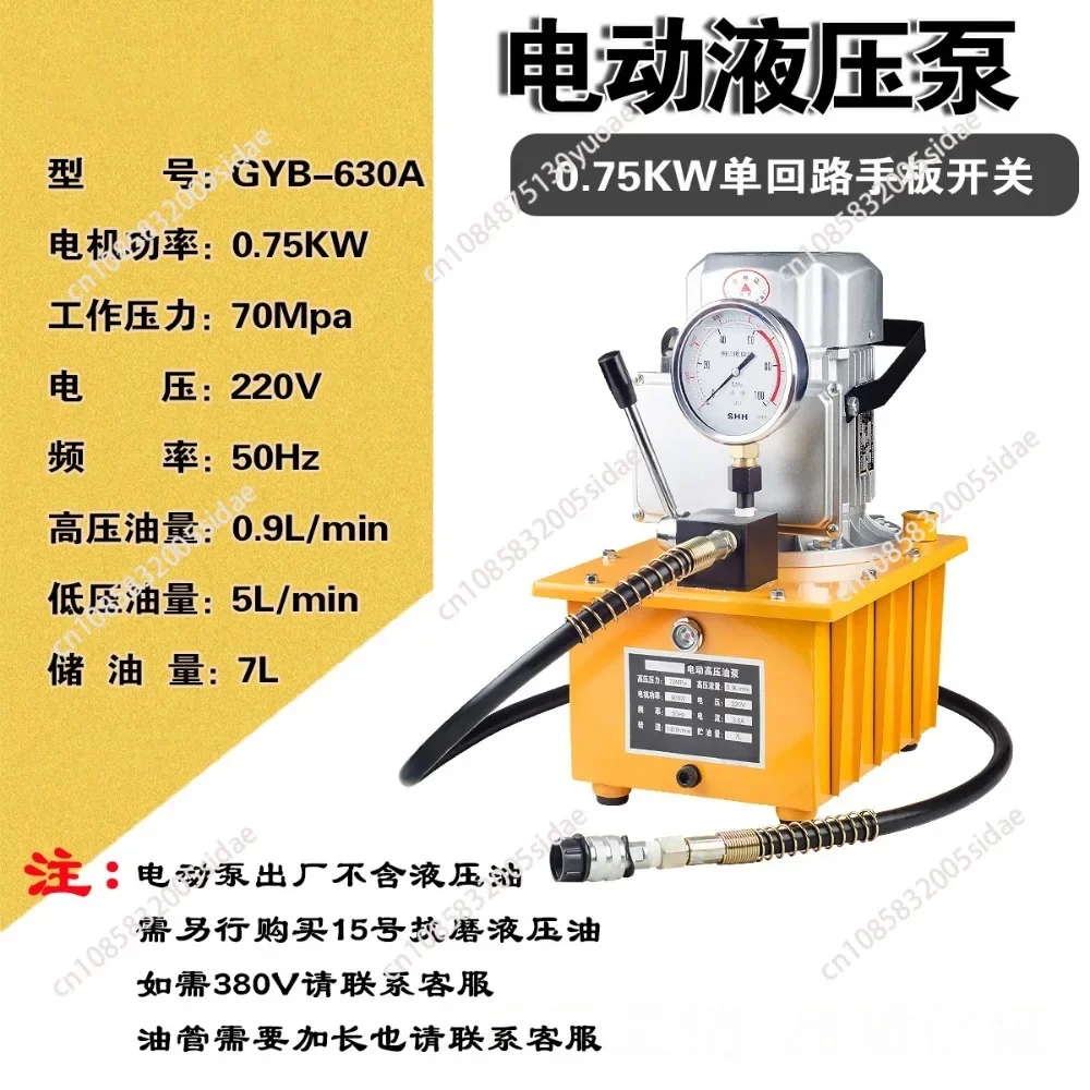 750W Electric Hydraulic Pump Ultra High Pressure Electric Pump Hydraulic Oil Station High Pressure Oil Pump tools