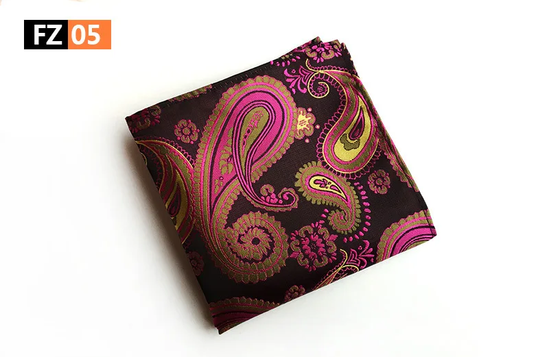 Fashion Paisley Print Silk Handkerchiefs 25cm*25cm for Man Party Business Office Wedding Gift Accessories Pockets Square