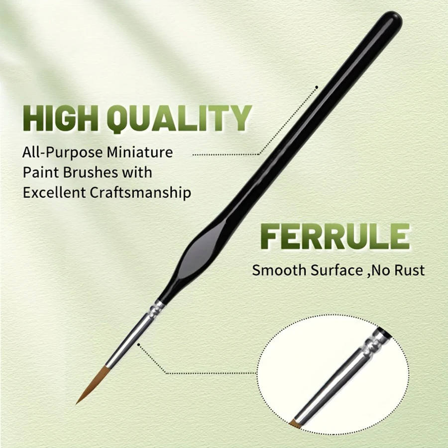 3/6/9-teiliges Pinselset mit feiner Spitze und dreieckigem Griff, professionelles Kunstzubehör, geeignet für Aquarellmalerei und Modellierung – Detail 5