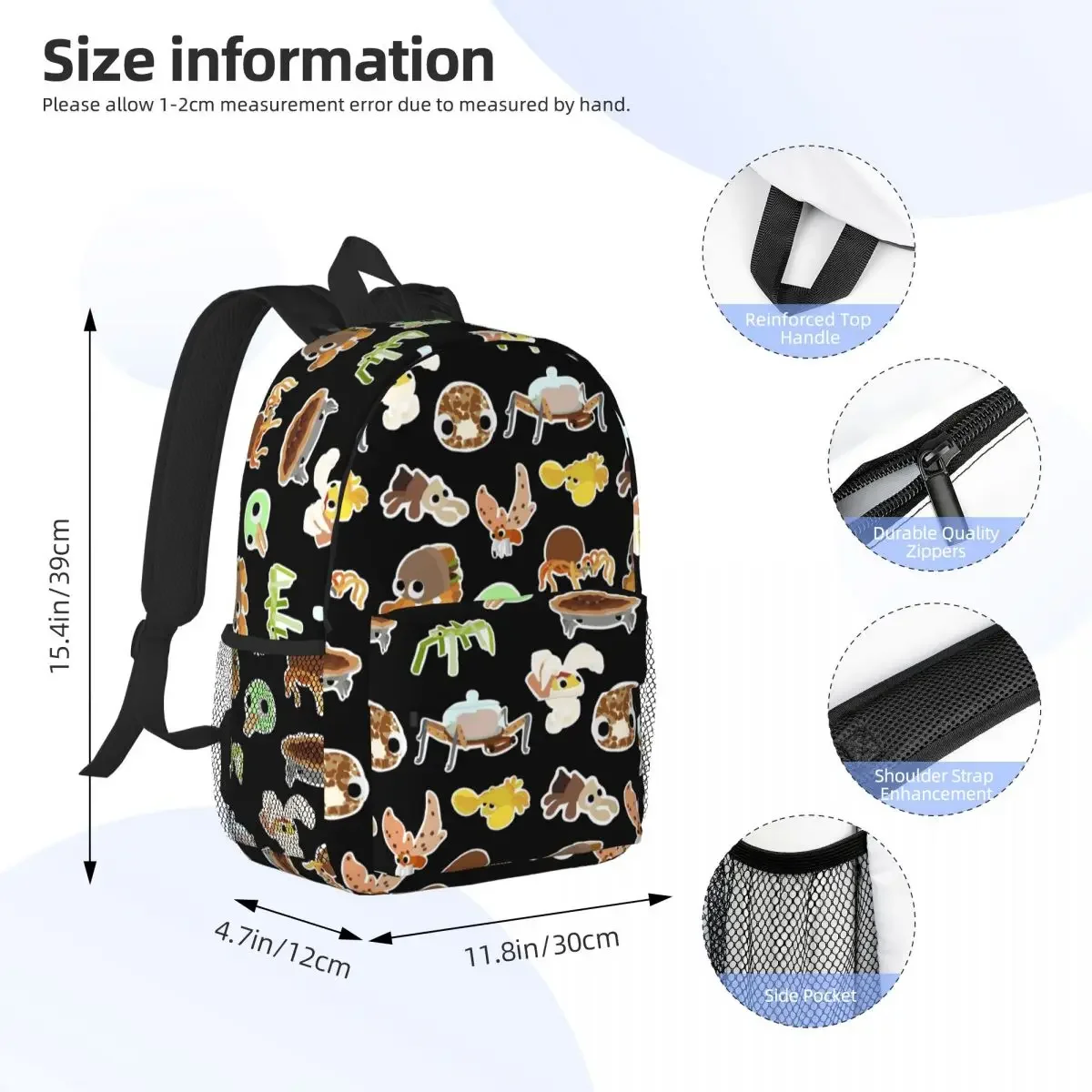 The Isle Of BIGsnax Bugsnax-mochila escolar para niños y niñas, bolso de hombro para ordenador portátil, gran capacidad