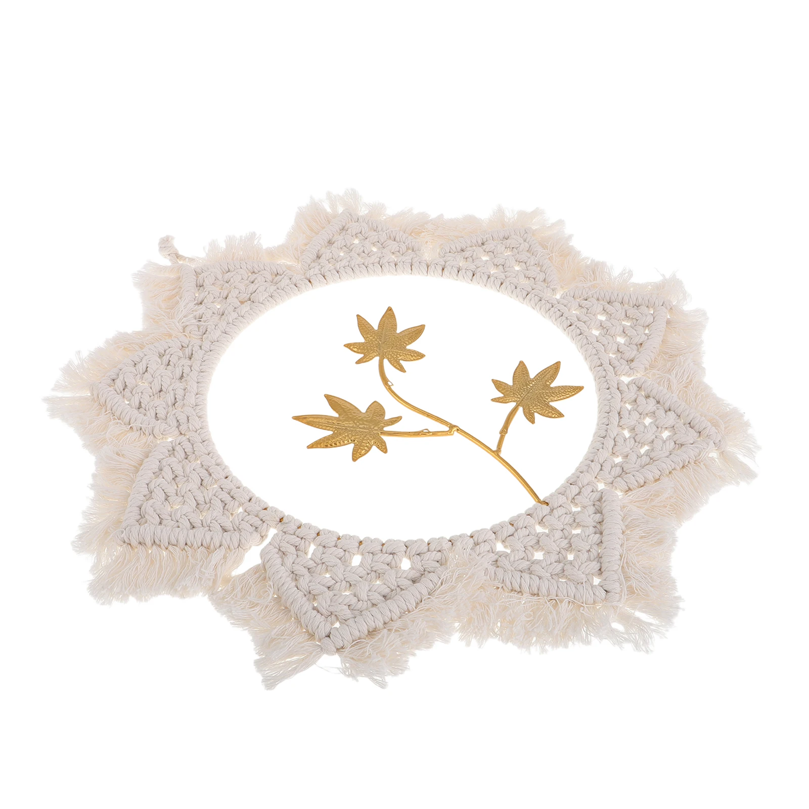 

Handmade Round Macrame Hanging Woven Tapestry Bohemian Bedroom Living Room Decor Nursery Office Home Fabric Wall Decorative Art
