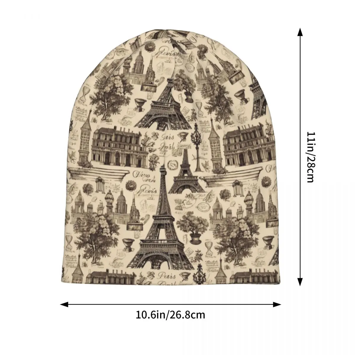 French Paris France Eiffel Tower Skullies Beanies Hats Warm Autumn Winter Outdoor Cap Knitted Bonnet Caps for Unisex Adult