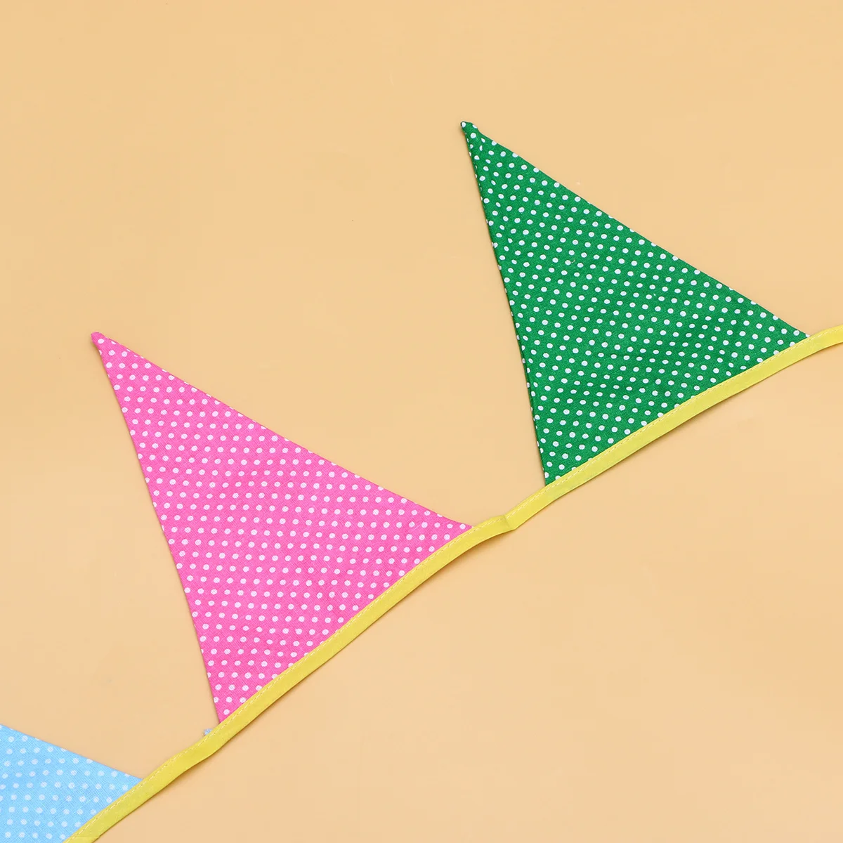 

3.3m Colorful Cotton Fabric Pennant Flags Banner Garland 12 Triangle Flags for Wedding Birthday Shower Prom Anniversary