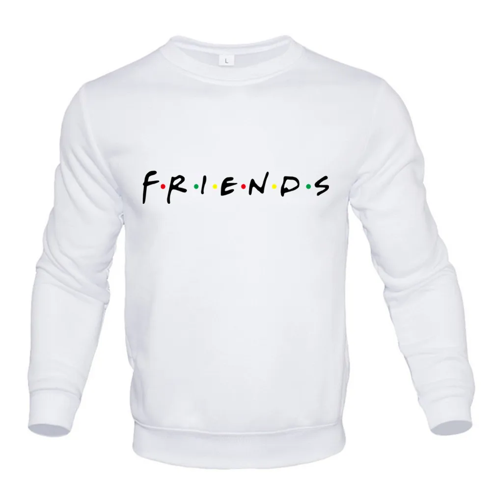 FRIENDS Print Fleece Hoodies Men Women Long Sleeve Sweaters Loose Casual Hoodie Round Neck Sweatshirts Bottom Shirts Pullovers
