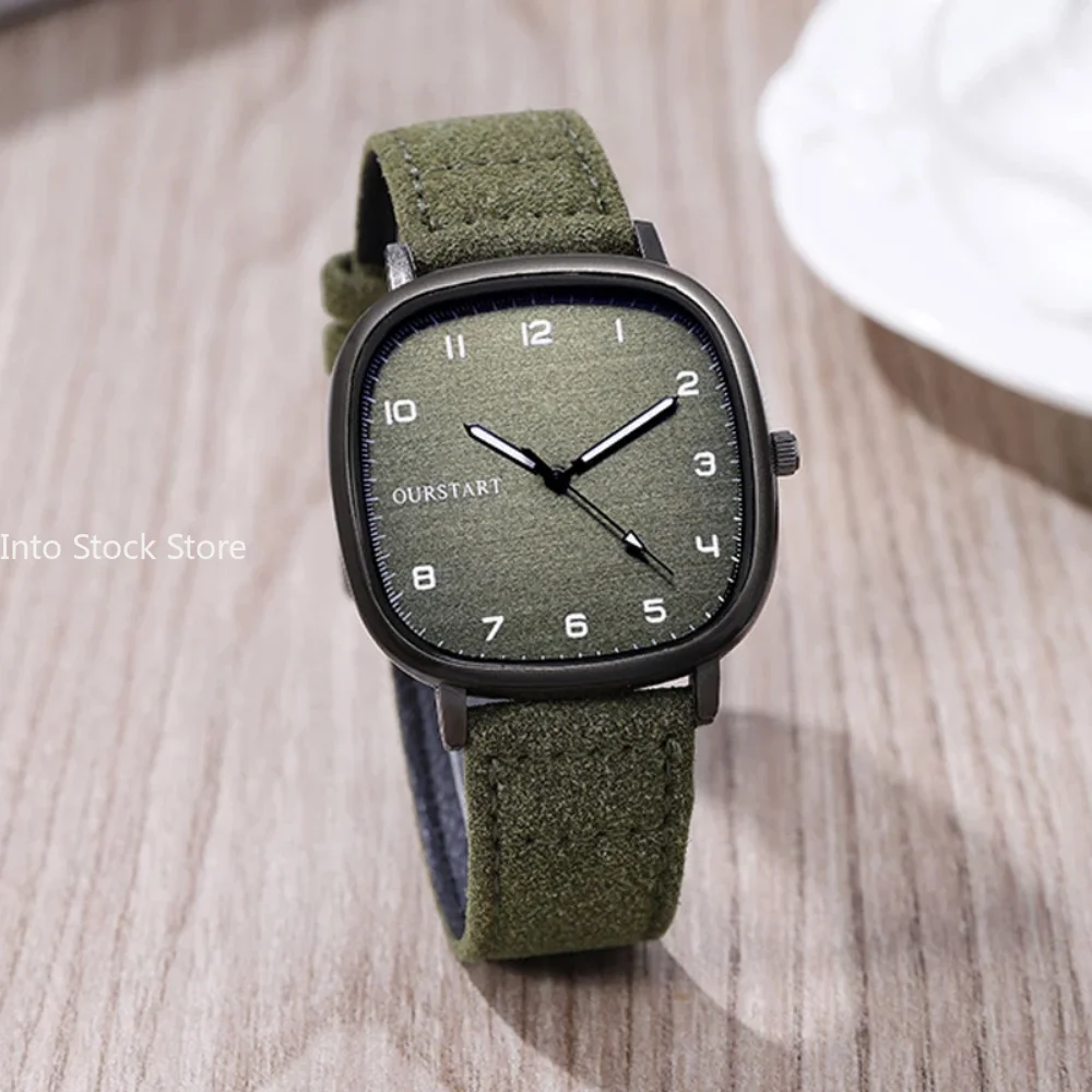 Vintage Square Dial Leather Belt Wristwatch Brand Quartz Watch Youth Student Watch Casual Fashion Men Women Gift Clock Wholesale