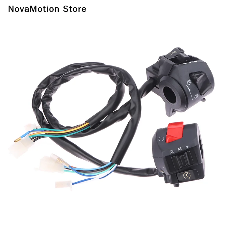 [NM]Universal Motorcycle Handle Bar Switches With Choke Horn Turn Signal Headlight Electric Start Handlebar Controller Switch