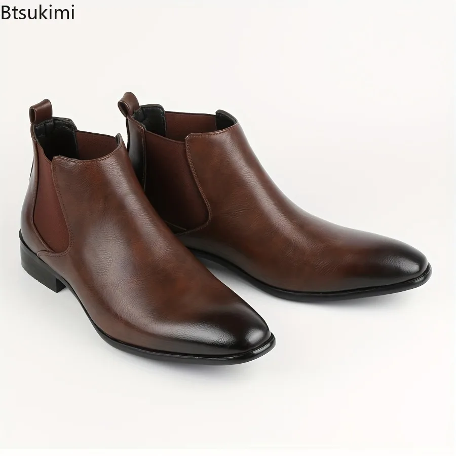 Sizes 40-50 Men's Chelsea Boots Fashionable Business Leather Men's Shoes Luxury Shoes Men Leather Original Designer Shoes Men