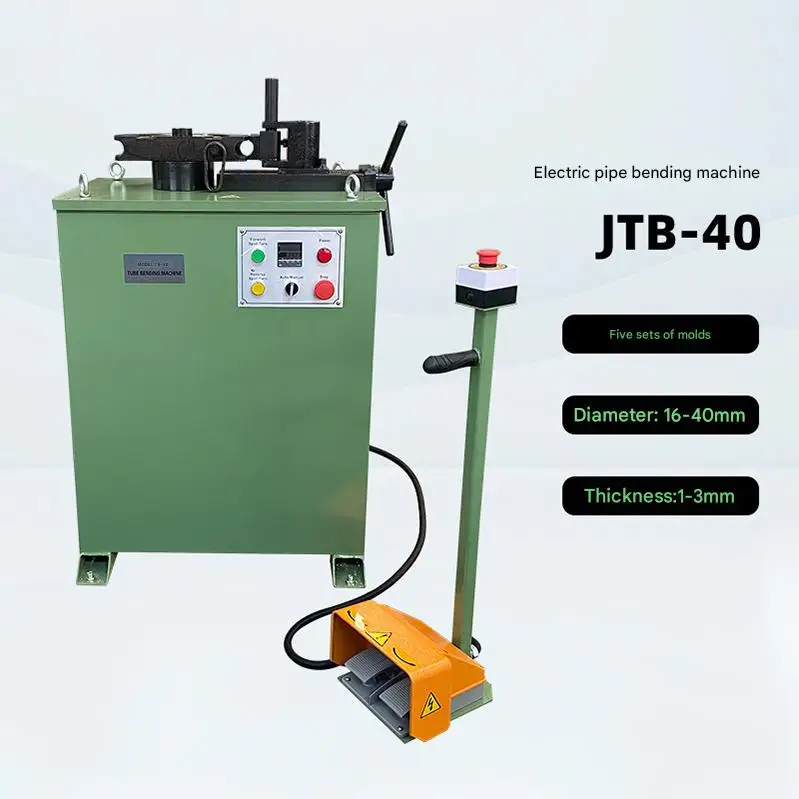 JTB-40 Metal Bending Machine Manual Adjustment Foot Control with Full Die Mould Tube Bending Tool Electric Pipe Bender