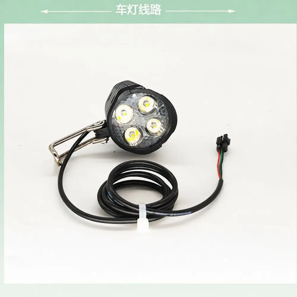 Integrated Horn LED Spotlight 48V For Electric Scooter E Bike High Power Headlamp Night Visibility Driving Accessories