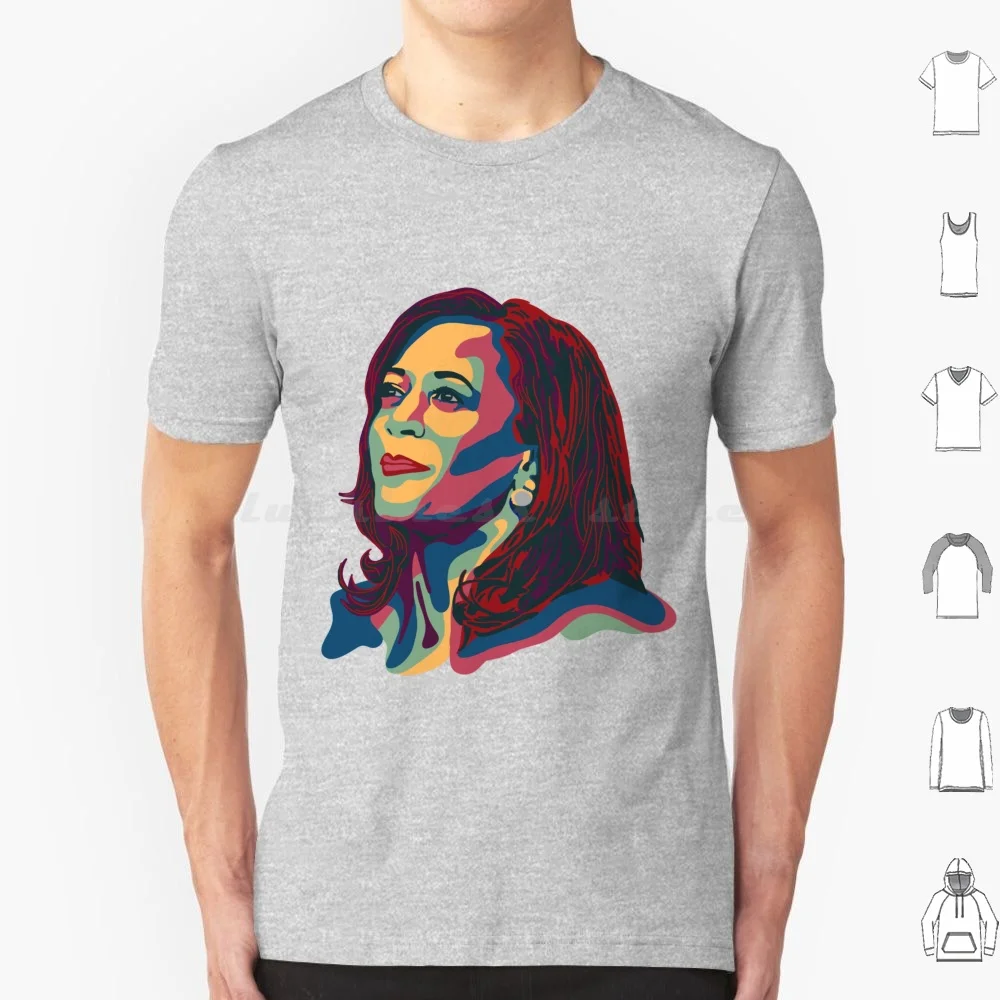 Camiseta con retrato de Kamala Harris, talla grande, 100% algodón, feminista, Kamala Kamalaharris Harris Herstory, Veep Vicepresidente