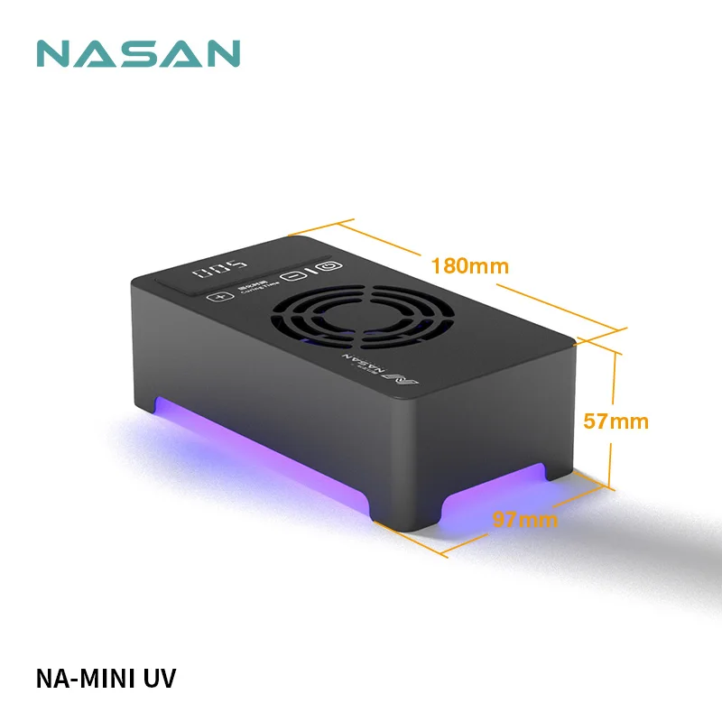 NASAN MINI UV Curing Box 22Leds Purple Light Source Curing Light Shadowless Glue OCA Curved Screen Curing Lamp Phone Repair Tool