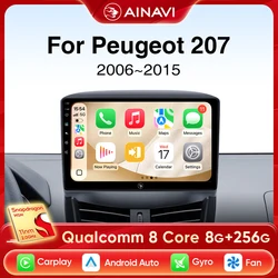 Ainavi Car Radio For Peugeot 207 CC 2006 2007 2009 2010 2011 2013 2015 Wireless Carplay Android Auto Car Multimedia Player2 Din