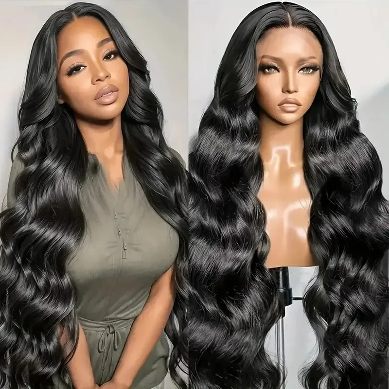 Natural Color Long Body Wave Human Hair Wig 13x6 HD Lace Frontal Closure 30 36 Inch Human Hair No Shed No Tangle for Women Daily Wear
