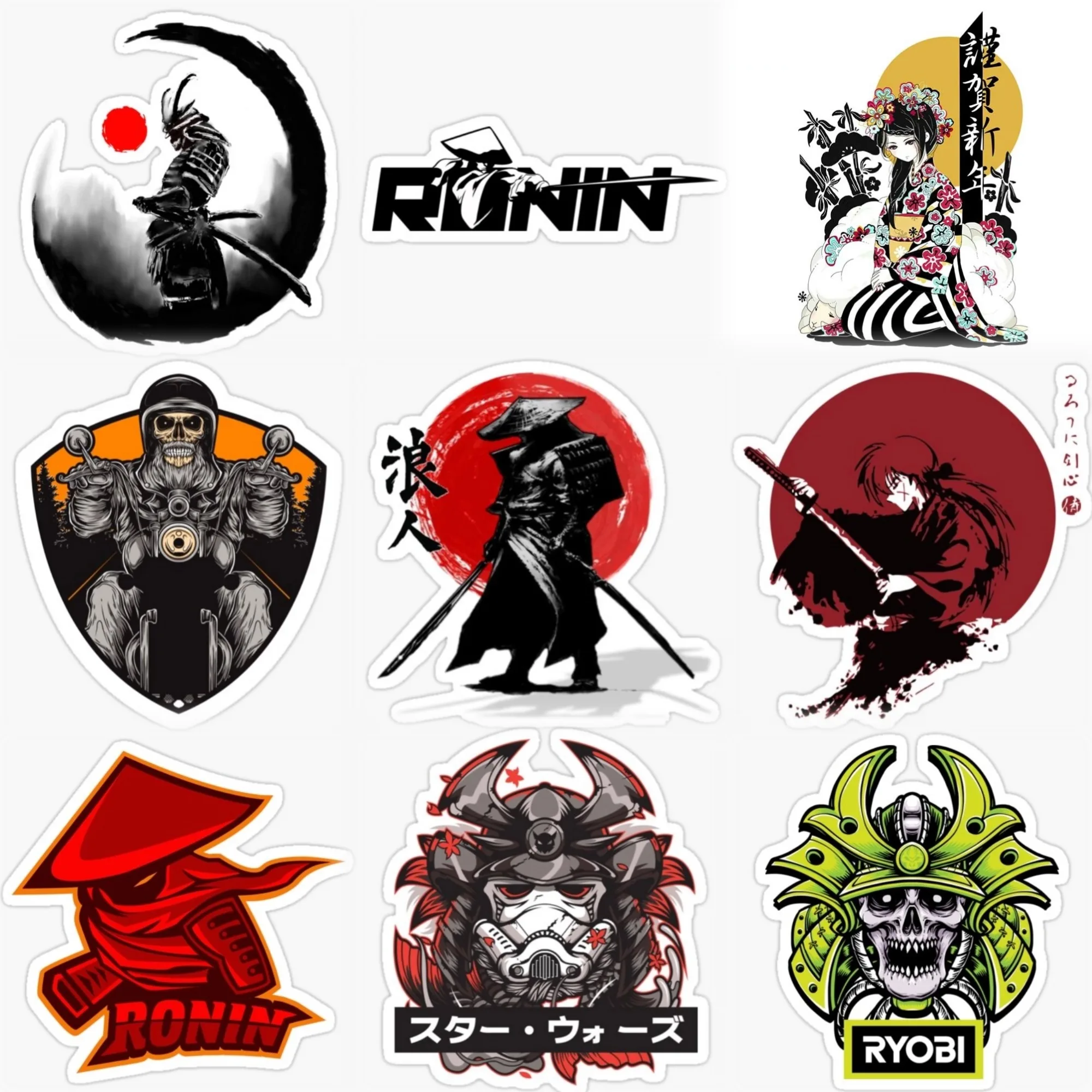 

Samurai Ninja Ghost Warrior Creative PVC Sticker for Decorate Car Motorcycle Truck Helmet Window Wall Fridge Decal Accessorie
