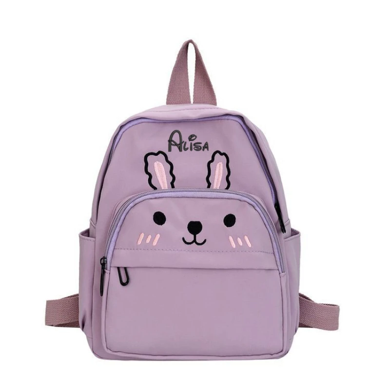 Elementary School Cartoon impresso mochila para meninas, nome bordado, mochila