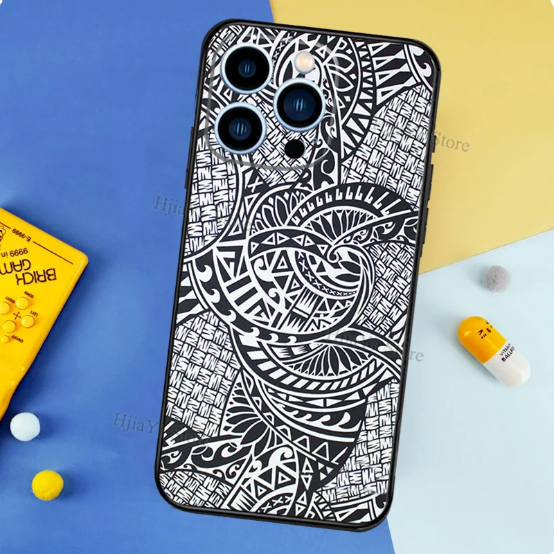 Maori Tribal Samoan Polynesian Case For iPhone 11 14 15 16 Plus Soft Phone Cover For iPhone XR X XS 12 13 Pro MAX Mini