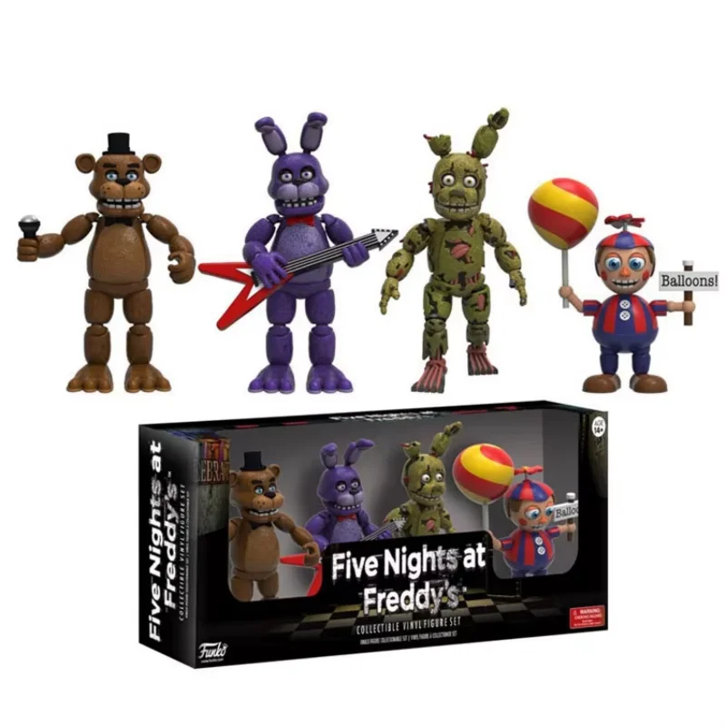 FNAF 4pcs/set Freddy Bonnie Chica Foxy Nightmare Balloon Boy Action Figure Collection Model Vinyl Figurine Doll Toys