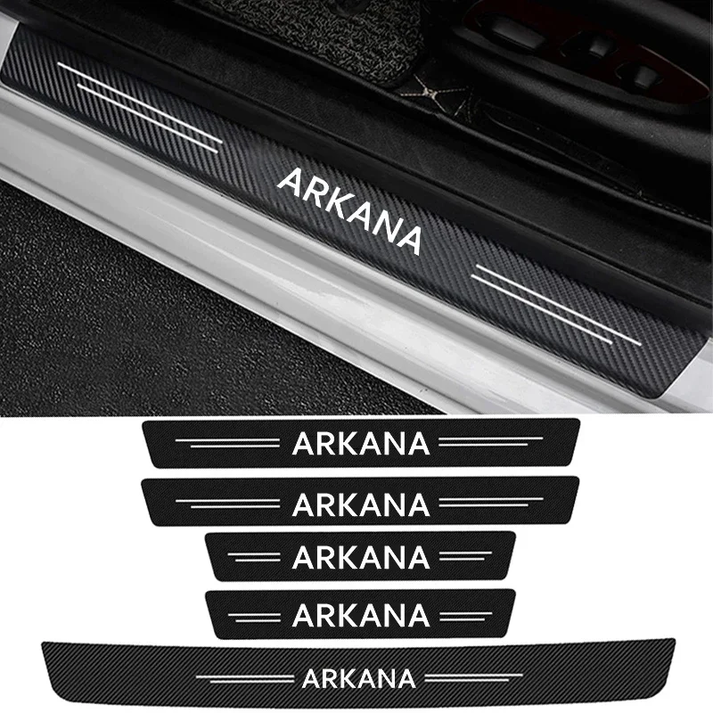 Car Door Threshold Sill Protective Plate Rear Trunk Bumper Guard Stickers for Arkana Logo Badge Door Pedal Anti Scratch Strips