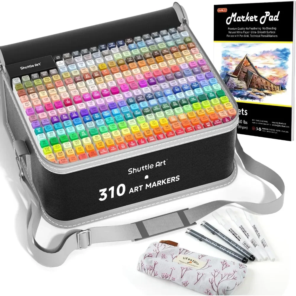 Garden Furniture  310 Colors Alcohol Markers, 309 Colors Dual Tip Art Marker Set Plus Colorless Blender, Micro-tip Pens