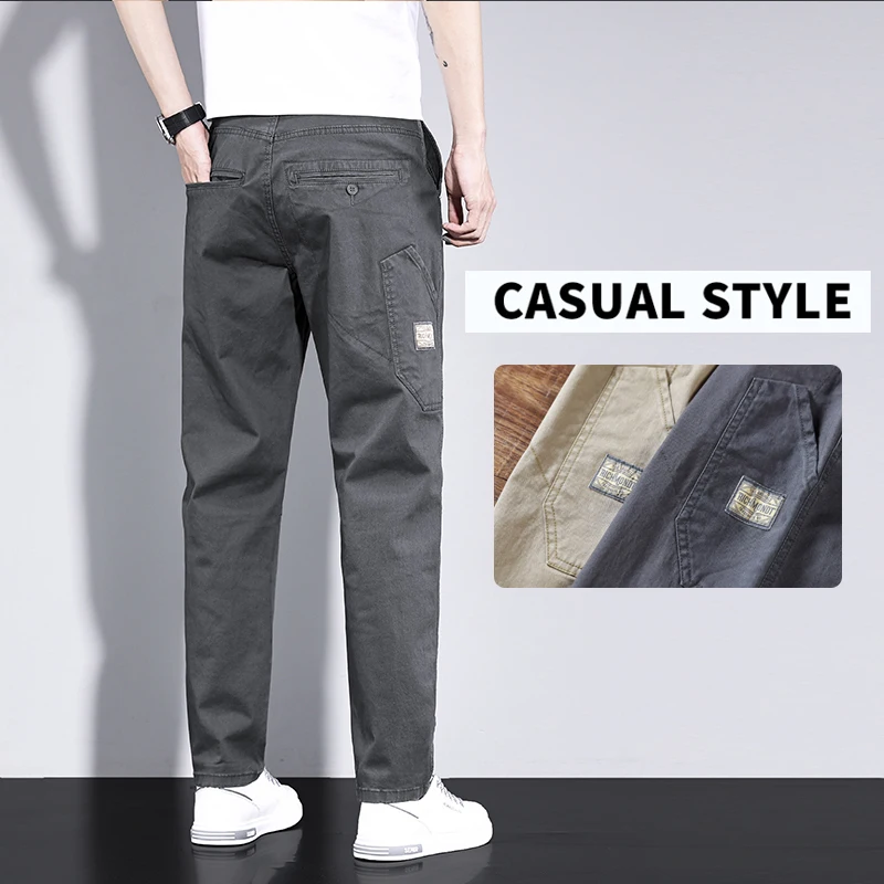 Autumn Spring Men's Ins Trendy Loose Straight Harem Casual Long Pants Teenagers Versatile Daily Trousers For Men