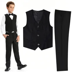 Kids Clothes Boys Suit Wedding Flower Formal Easter Child Party Ceremony Birthday Costume Photography with Vest Pants