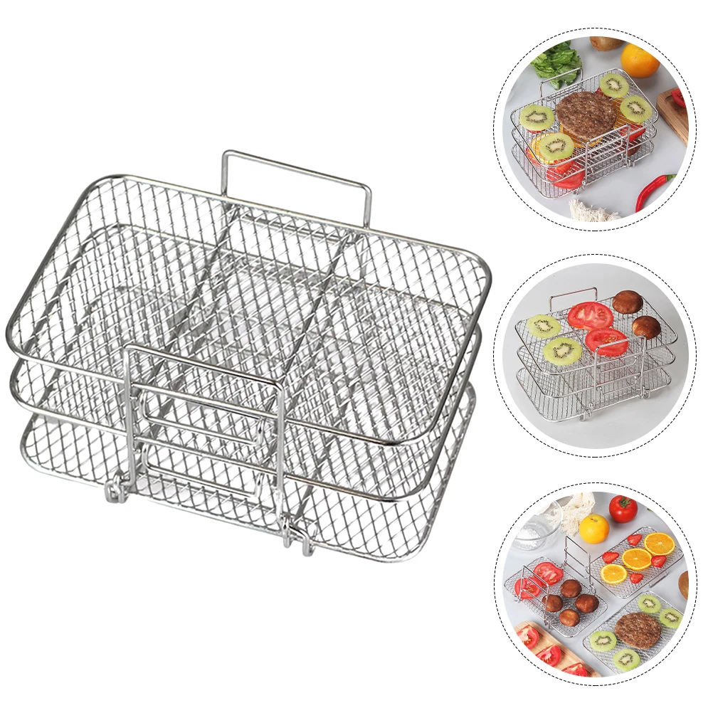 ثلاث طبقات مقلاة هوائية رف شواء ملحق فرن كهربائي قابل للفصل ديهيدراتور الفولاذ المقاوم للصدأ شواء شبكات استبدال