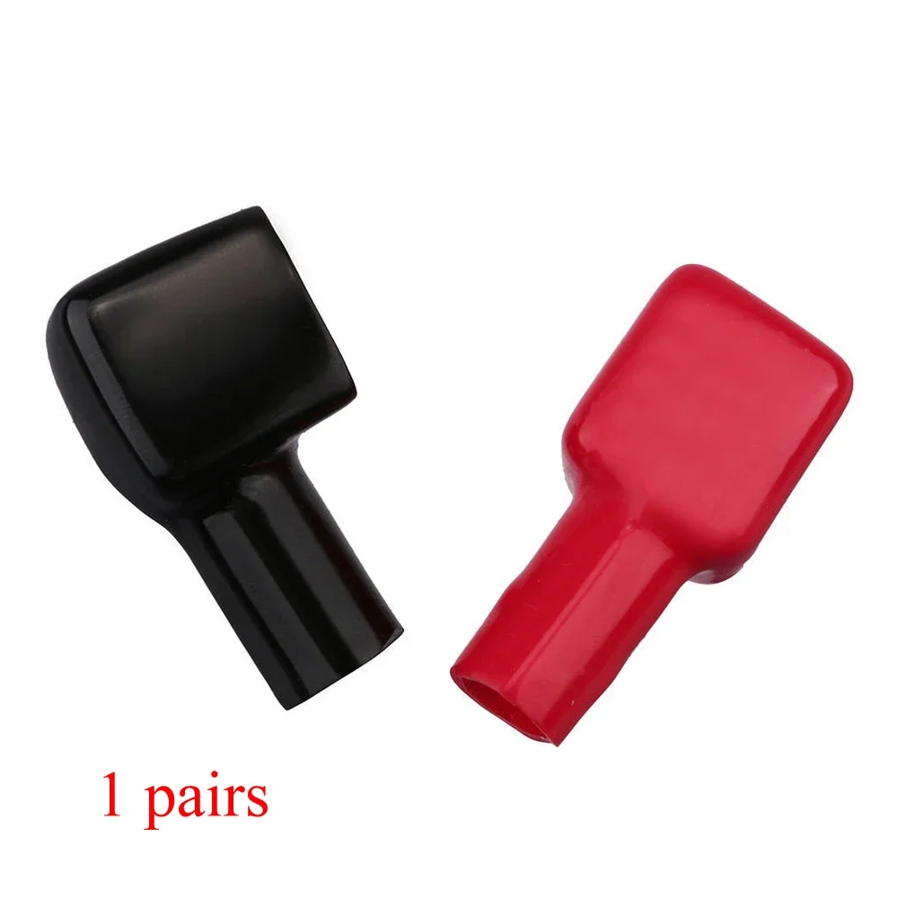 2pcs Car Truck Air Battery Terminal Covers Positive & Negative Black&Red Insulating Protector Replacement Batteries Accessories