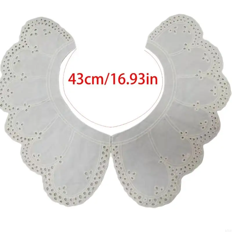 R7UF Kids False Collar Hollow Out Trim Detachable Embroidery Decorative Neckline