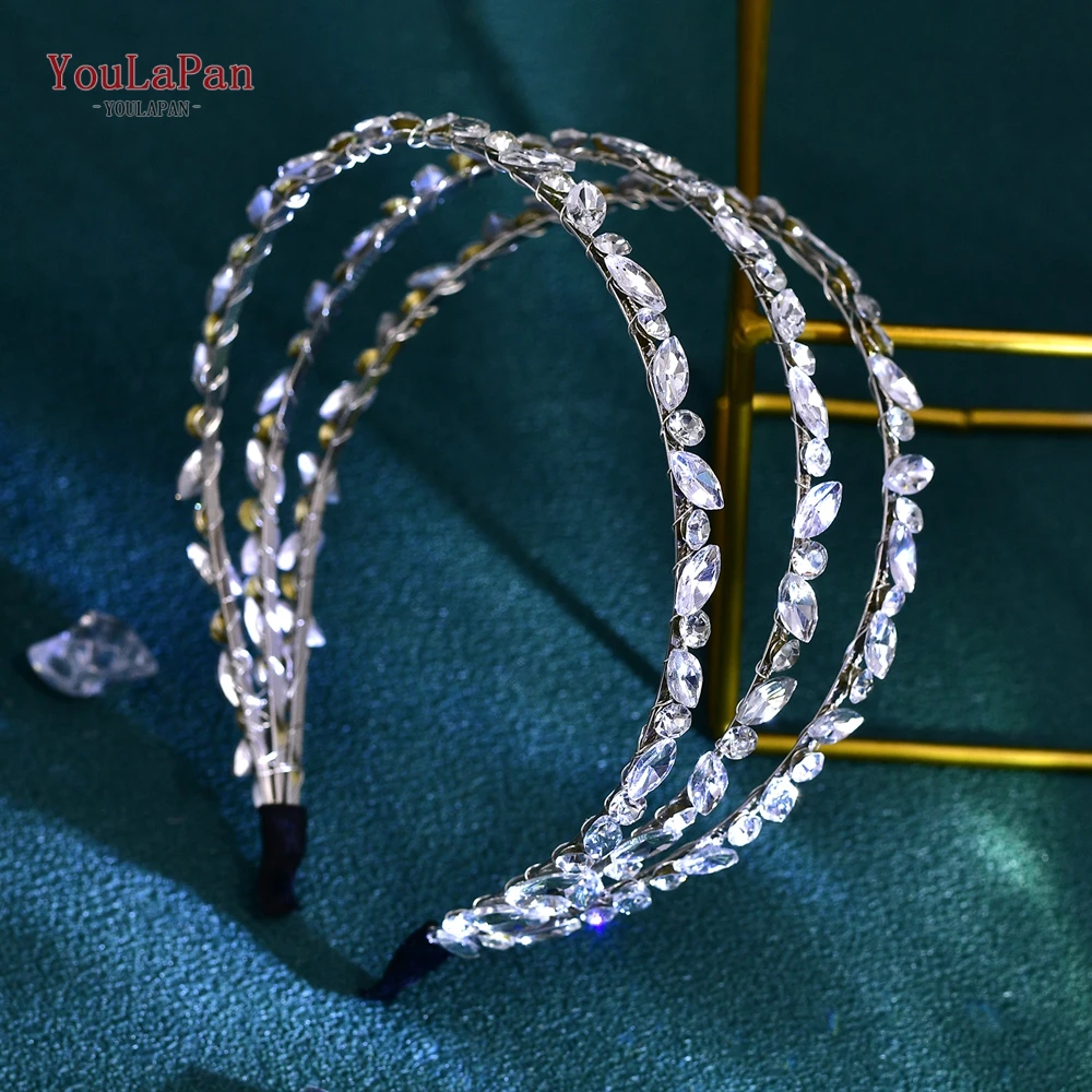 YouLaPan Funkelnden Frauen Haar Hoop Drei Schicht Voller Strass Stirnband Elegante Breite Kopfbedeckung Mädchen Täglichen Haar Zubehör HP579