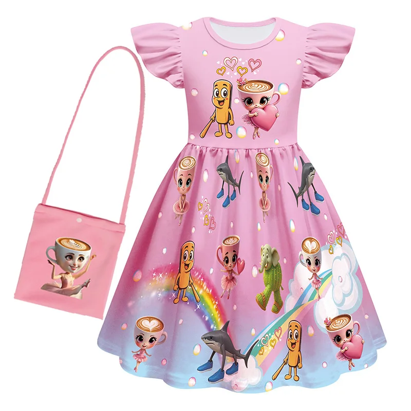 

Ballerina Capuccina Italian Brainrot Kids Clothes Girls Princess Dress Children Birthday Gift Halloween Costume For Little girl