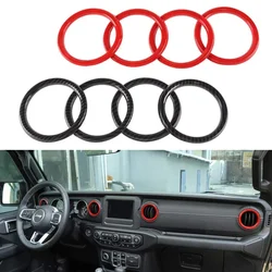 4 Stuks Voor Wrangler Jl Dash Air Ac Ventilatieopeningen Afdekking Trim Ring Voor Jeep Wrangler Jl Jlu Gladiator Jt 2018-2023 Blauwe Interieuraccessoires