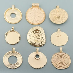 Tribal Large Medallion Series Bohemian Round Matte Gold Charms Pendants DIY Ethnic Necklace Jewelry Making Findings Accessories