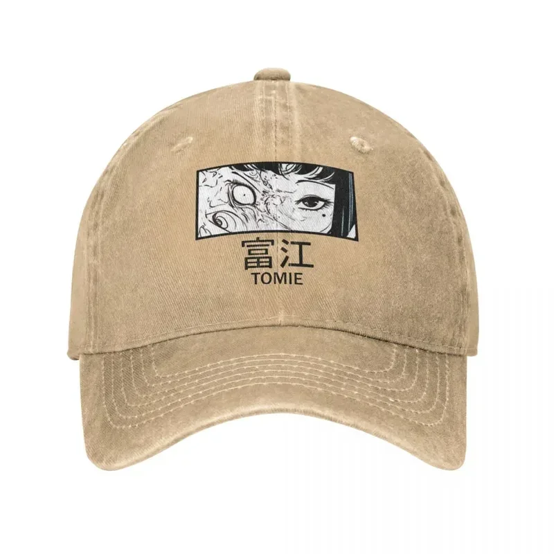 Y2K Tomie Junji Ito Unisex Baseball Cartoon Japanese Distressed Denim Caps Hat Vintage Outdoor Activities Adjustable Fit Sun Cap