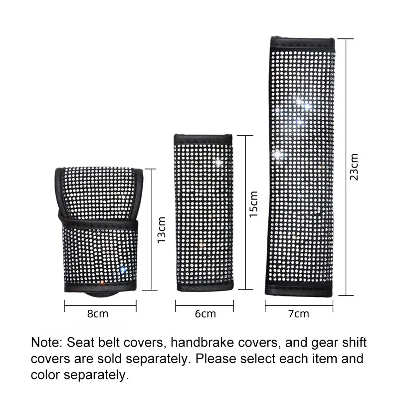 Bling Bling Rhinestones Crystal Car Handbrake Cover Gear Shift Collars Cover Seat Belt Cover Pad Car Accessories Interior Woman