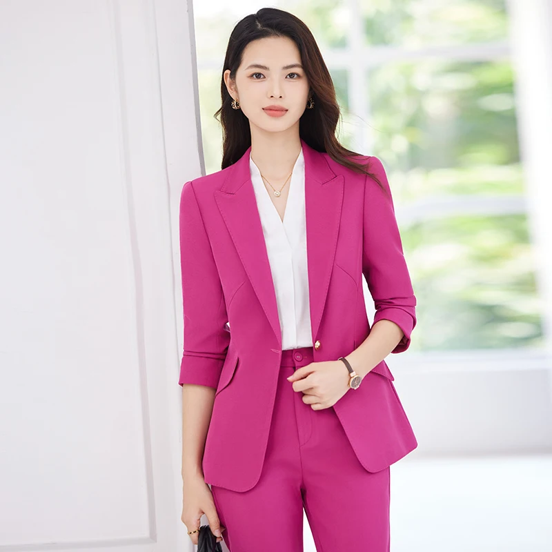 

NAVIU Элегантный женский костюм, осенне-зимний модный темпераментный деловой костюм для интервью, официальная рабочая одежда, пиджак и брюки