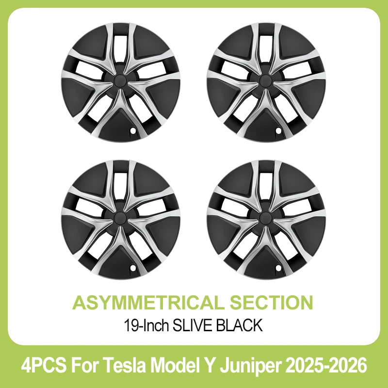 19-inch wielkappen, 4 stuks, voor Tesla Model Y Juniper 2025-2026, wielafdekking, prestatievervangende wielnaafdop, volledige afdekking, accessoires