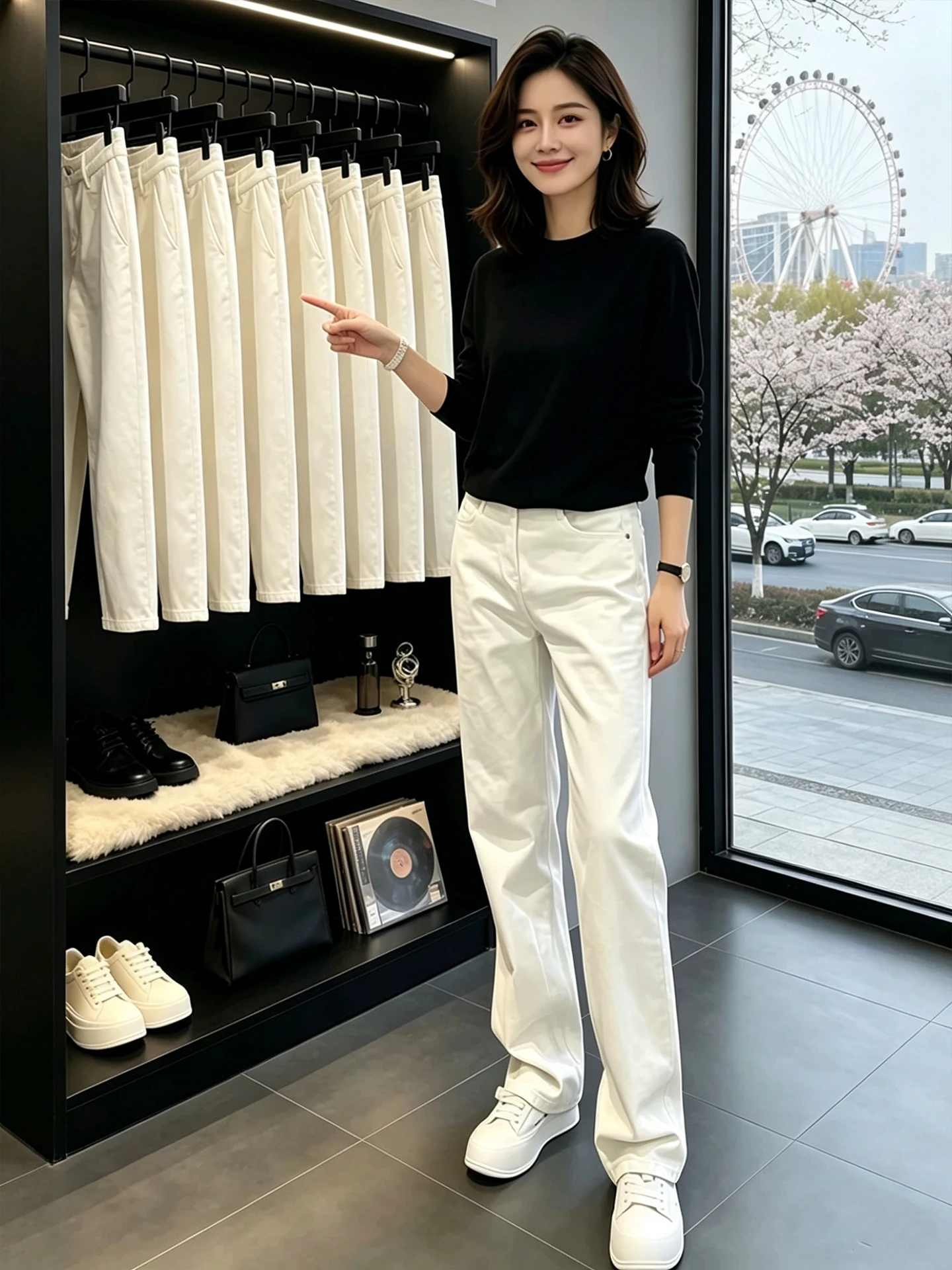 

White High Waist Straight Leg Jeans Men Summer Thin Style Slimming Long Leg Effect Trousers Tall Slim Fit Knife Jeans