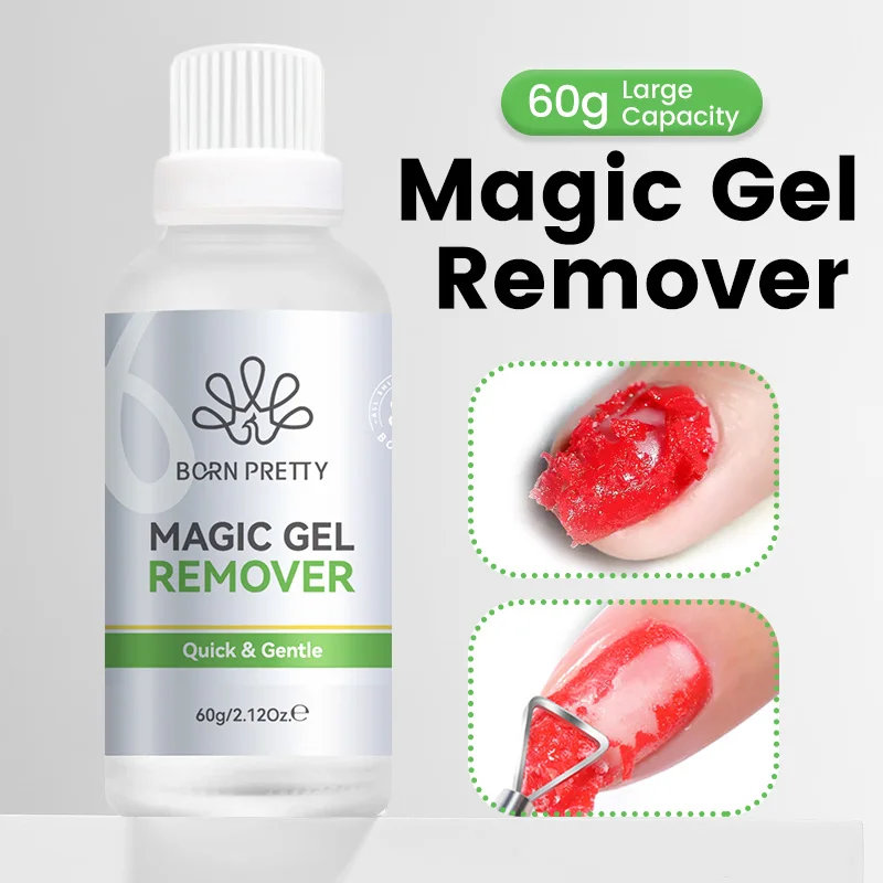 BORN PRETTY 15ml/60g Magic Nail Gel Remover 3-5 Mins Faster Remover Easily Quickly Removes Soak Off UV Gel Varnish Tips Glue