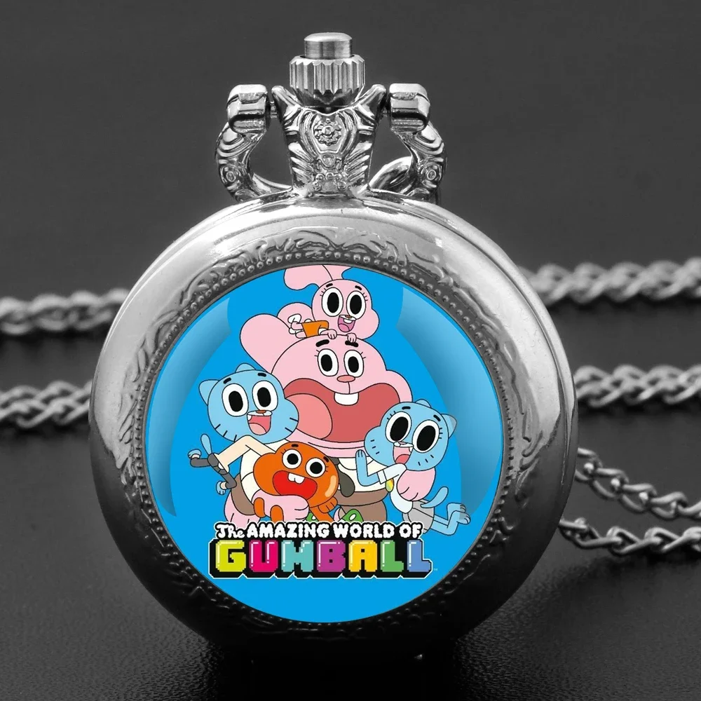 

Classic Cartoon Vintage Glass Dome Quartz Pocket Watch Chain Linked Timepiece Pendant Ideal for Men Women Children As Gifts