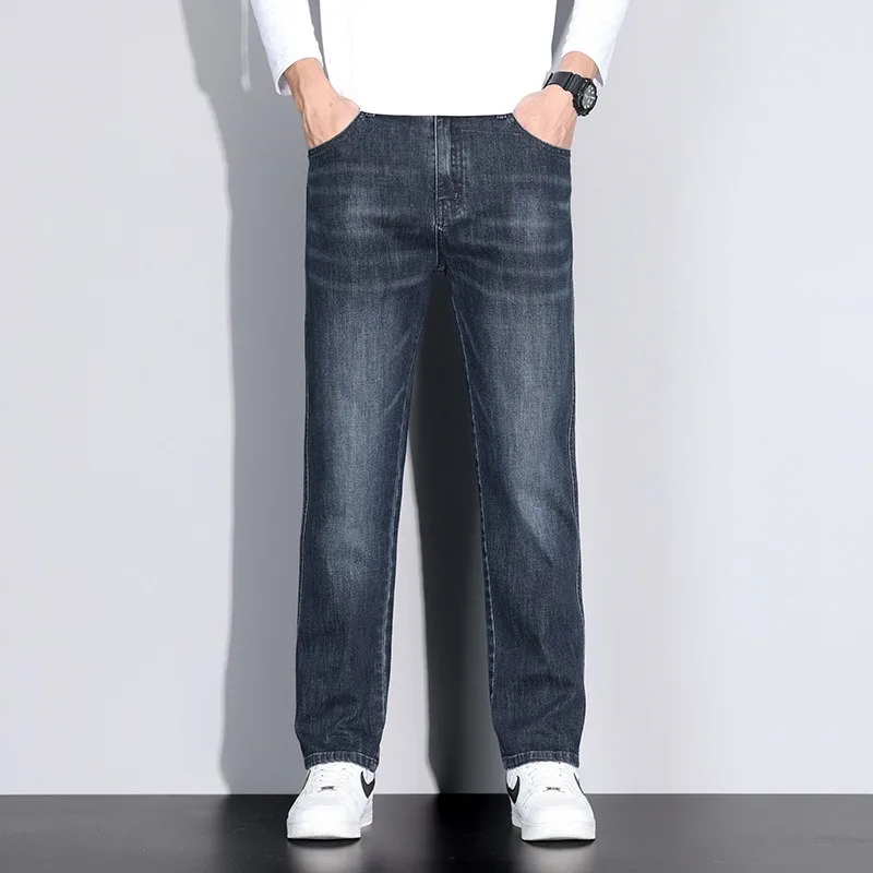 Tall Men Jeans Extra Long Guy 115CM Slim Fit Plus Size 42 40 Straight Stretched Lengthen Boys Denim Trousers Male Cowboy Pants