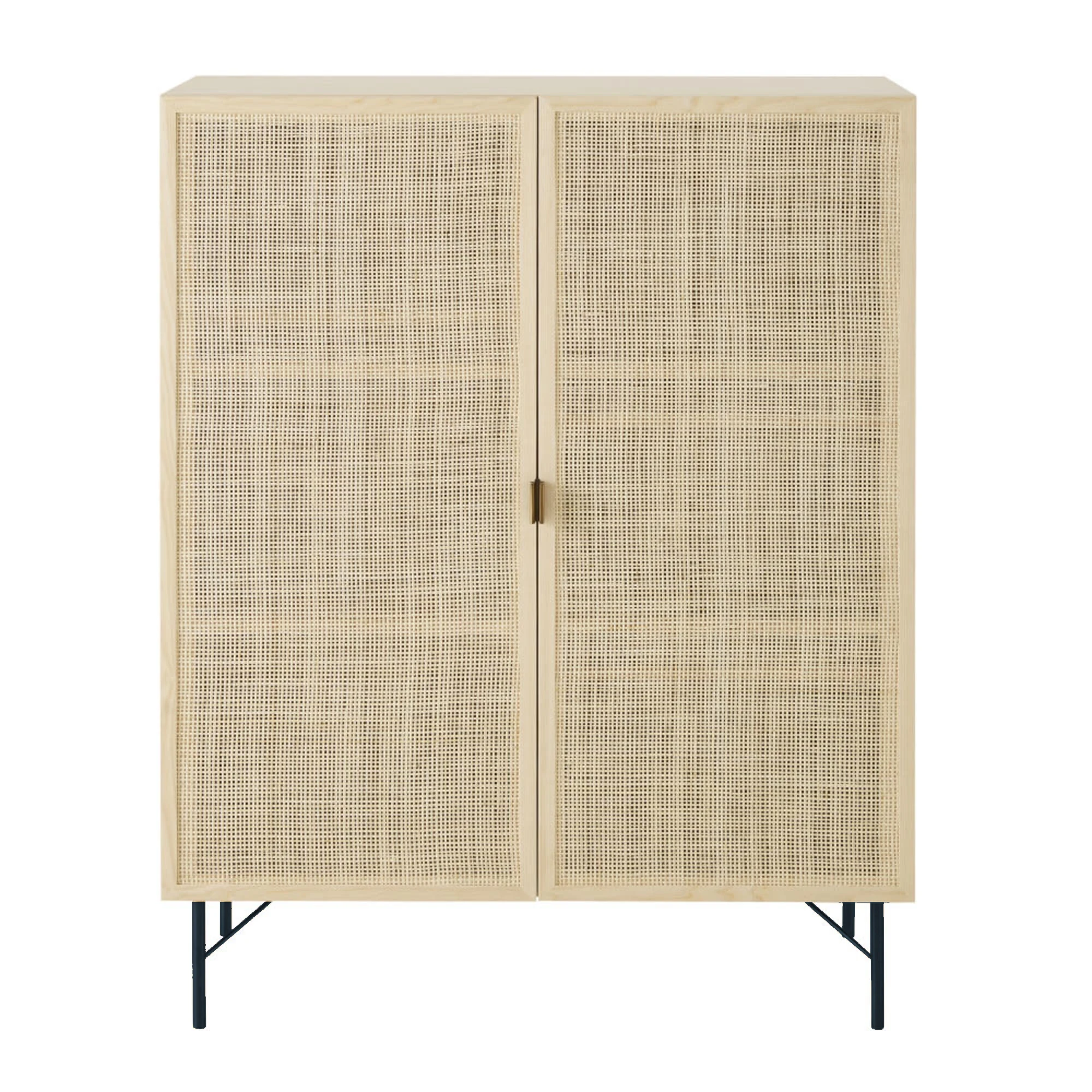 Modern Furniture Designer Wooden Kitchen Storage Cabinet Set Chest of Drawers with Rattan