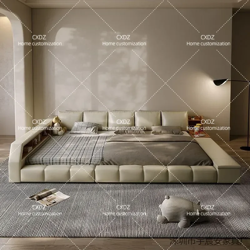 Tatami Bed Frame Modular Splicing Design for Family Parent Child Multi Person Bedroom Double Bed Two Three Four Kids